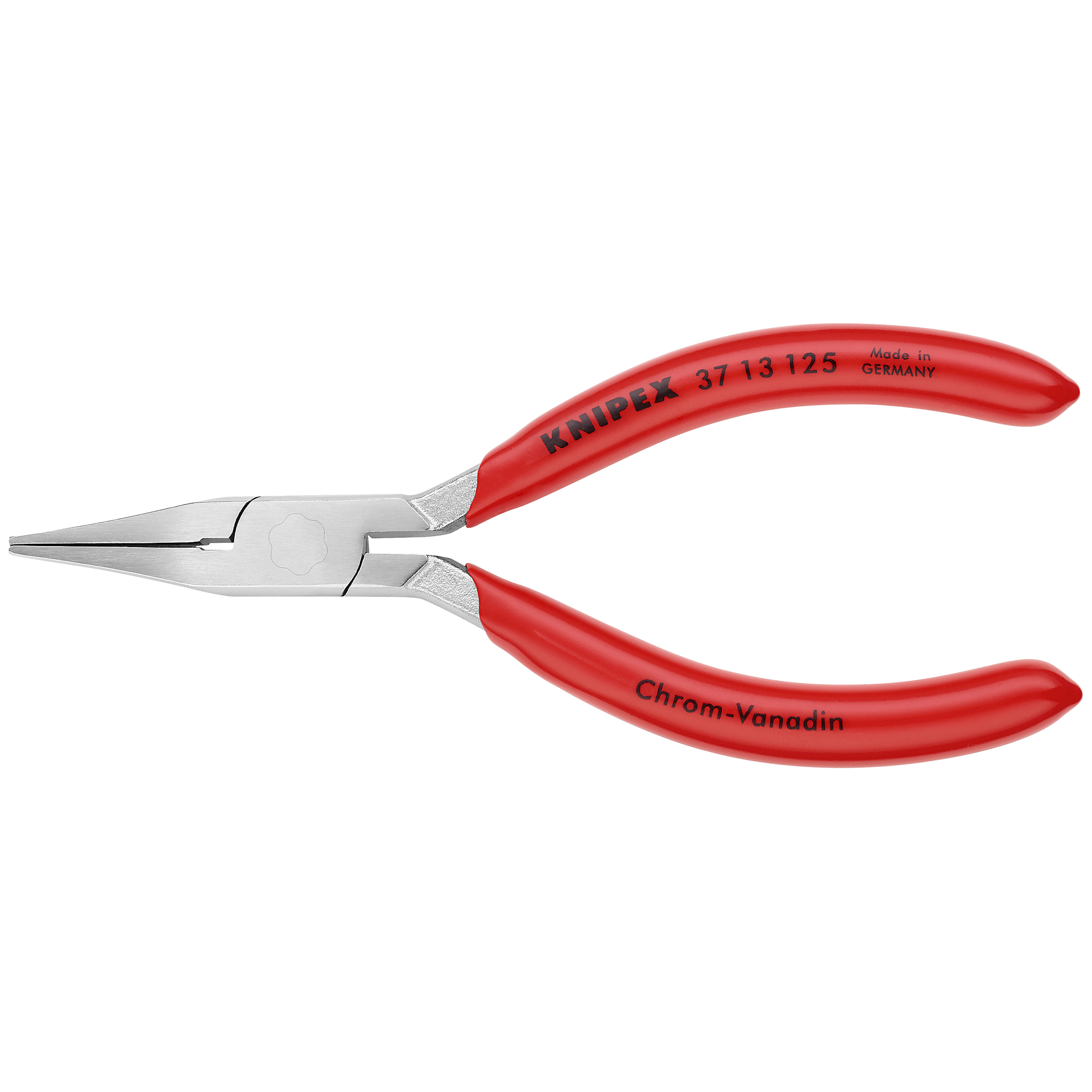 KNIPEX Electronics Gripping Pliers - 5in., Flat, Plastic Coating, Steel, Chrome-Plated, Model# 37 13 125